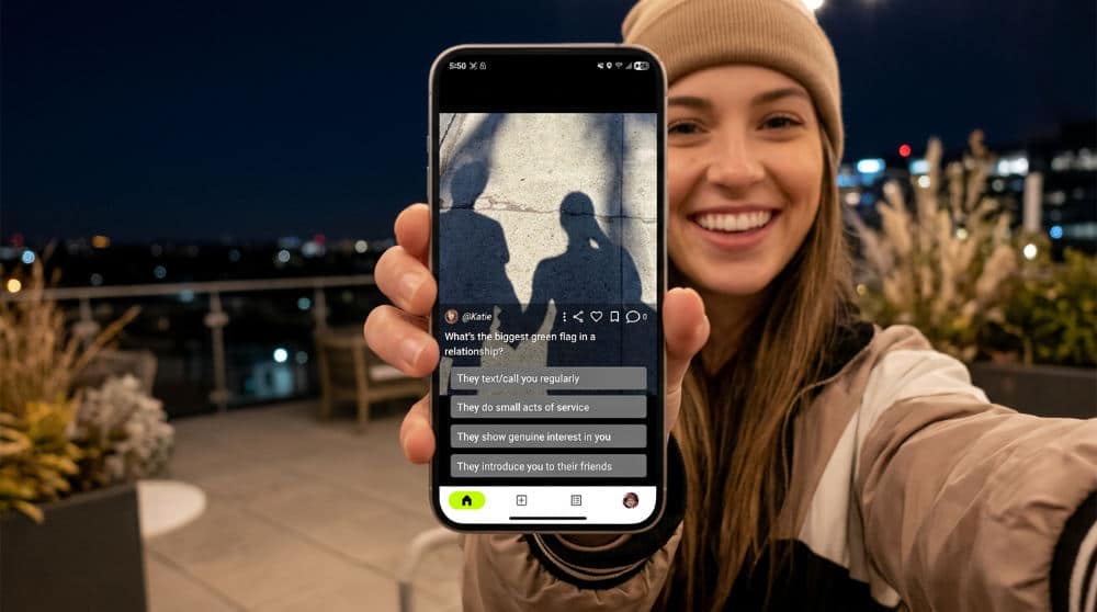 Photographer using an AR planning app for celestial shots