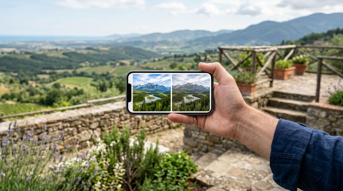 comparing photos app interface on a mobile device