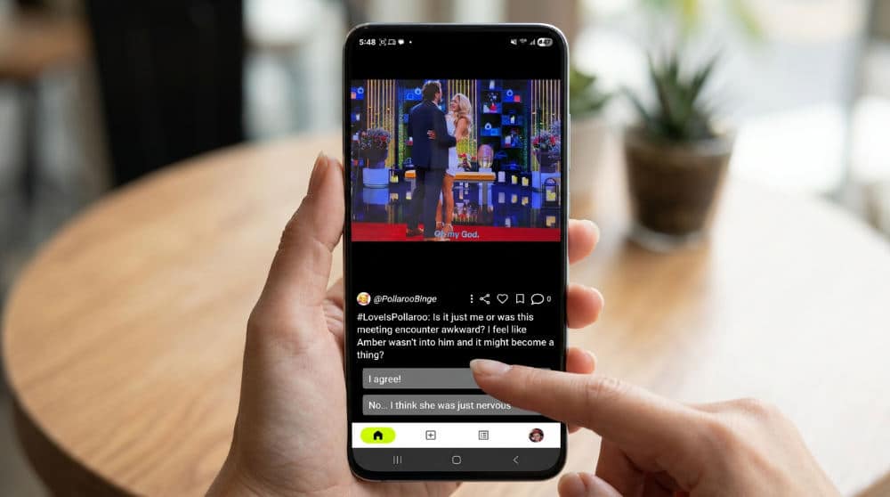 Interactive photo sharing game on a mobile device.