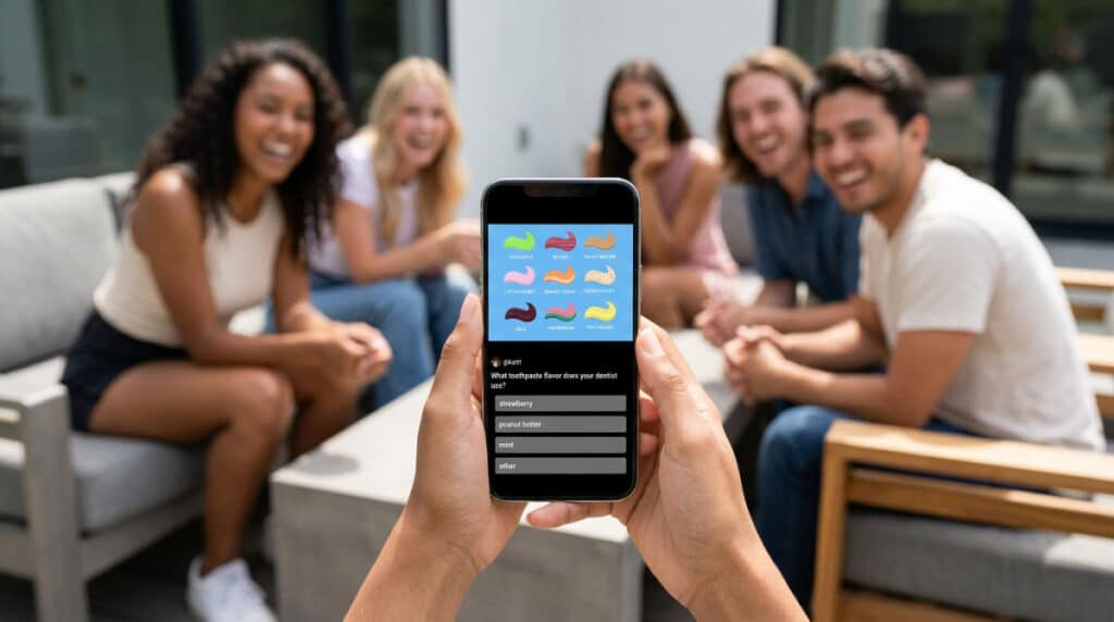 Friends engaging with good photo comments on a smartphone